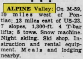 Alpine Valley - November 1961 Description (newer photo)